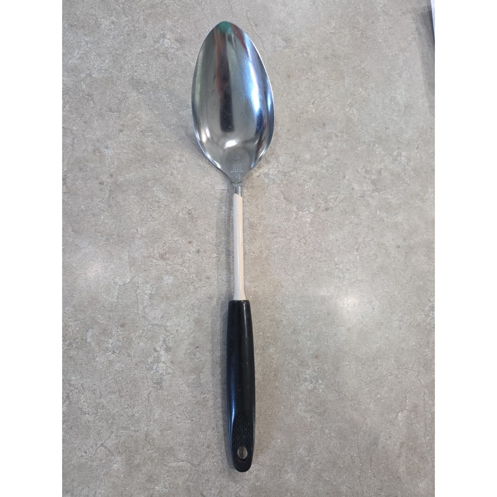 Vintage EKCO USA Chromium plated  Serving Spoon w/ plastic Handle, 12"